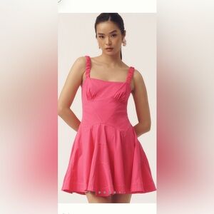 Anthropologie, hot pink color fit and flare Women's short Dress